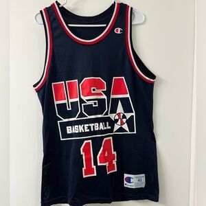 Champion NBA Jersey USA Dream Team II #14 Alonzo Mourning sz 40 Men Navy olympic